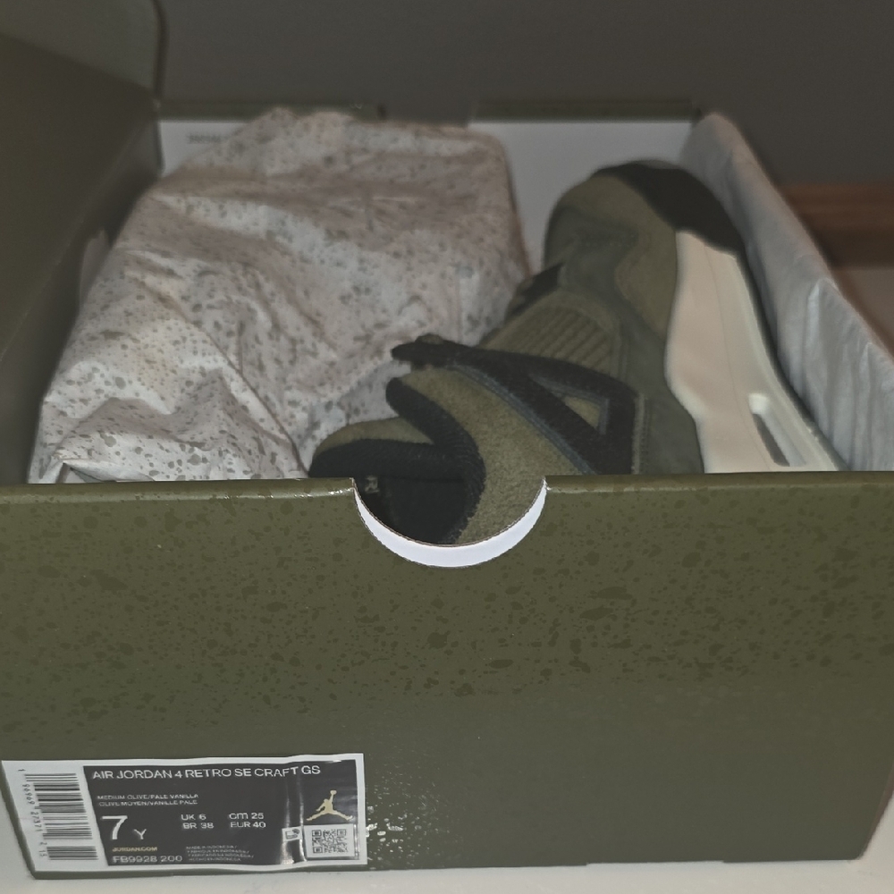 Jordan Olive and Black Sneakers